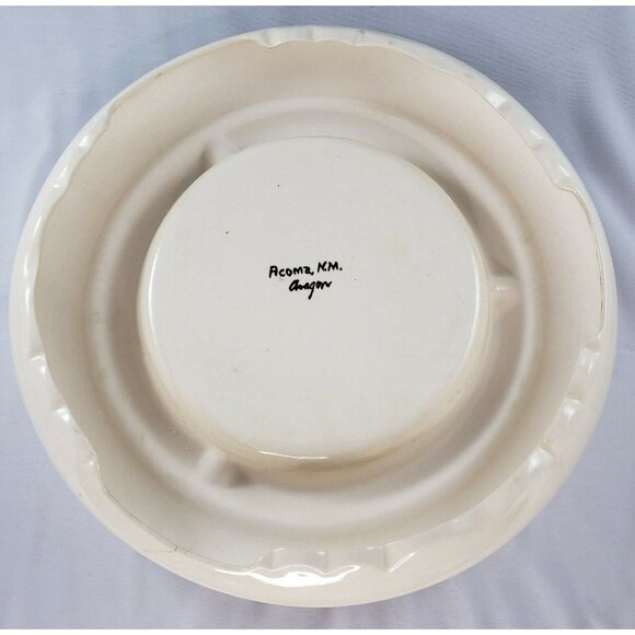 Native American Acoma Pottery Aragon Rabbit Sun Ashtray New Mexico - Picture 6 of 7